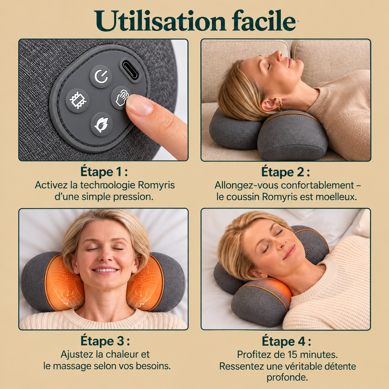 Appareil de massage cervical 3-en-1 Romyris™