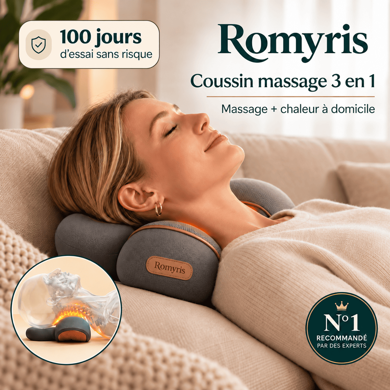Appareil de massage cervical 3-en-1 Romyris™